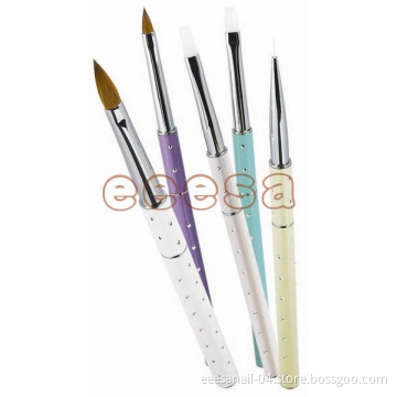 5PCS Metal Handle Kolinsky Sable Acrylic Nail Application Brush Set (EN2105)